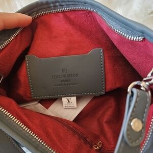 Denim and Red Handbag